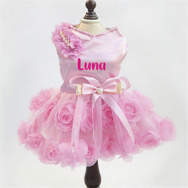 Personalized Name Pet Satin Princess Dress | inCloth50