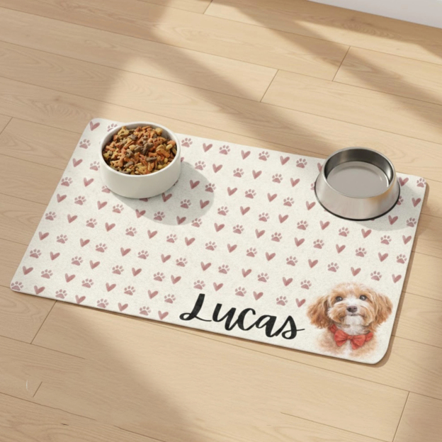 Personalized Pet Food Mat With Portrait | inAccs20