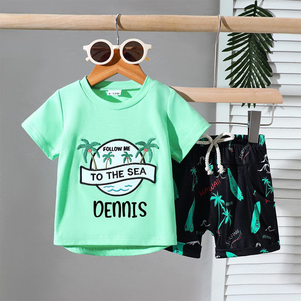 Personalized Boys Summer Vibe T-Shirt and Shorts Set | inSet51