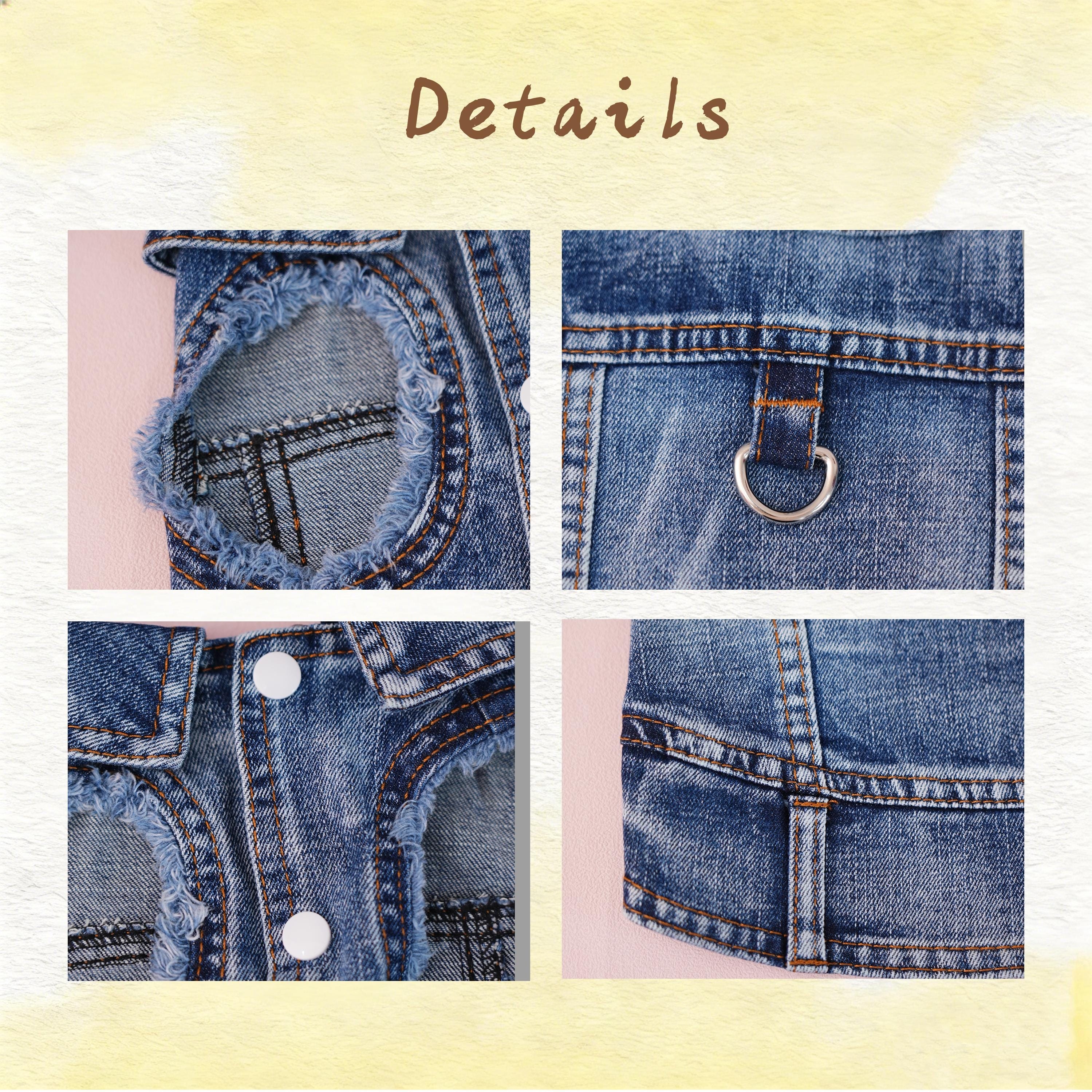 Personalized Embroidered Name Pet Denim Vest | inCloth63