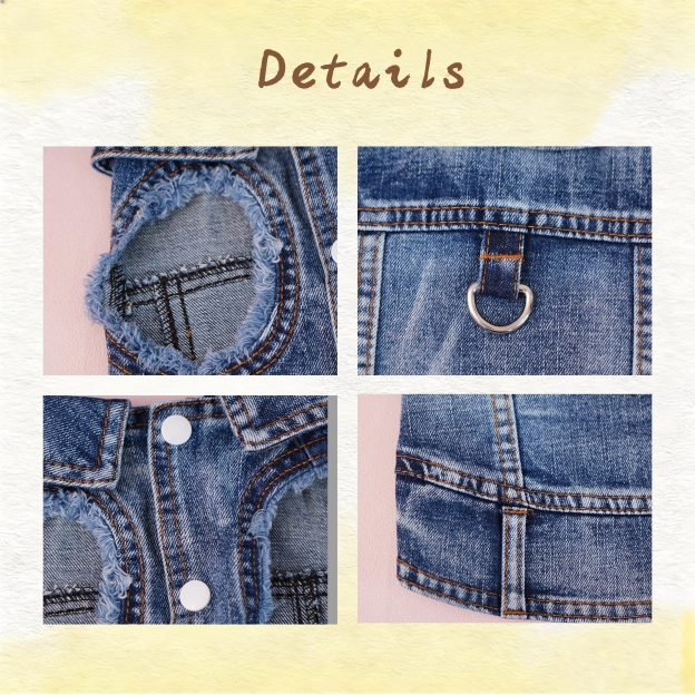 Personalized Embroidered Name Pet Denim Vest | inCloth63