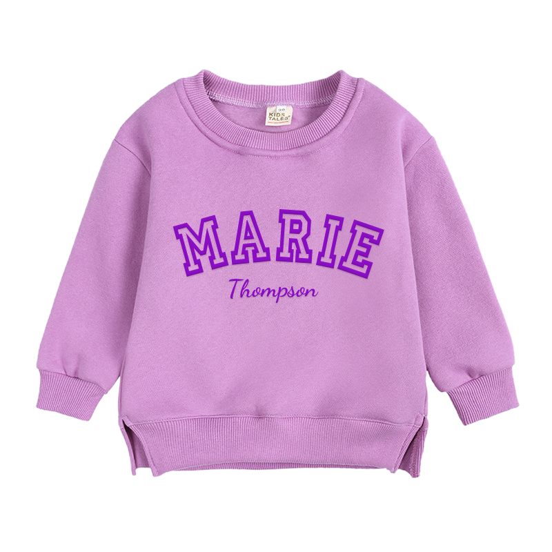 Personalized Kid Puff Vinyl Name Crewneck Sweatshirt | insweatshirt58