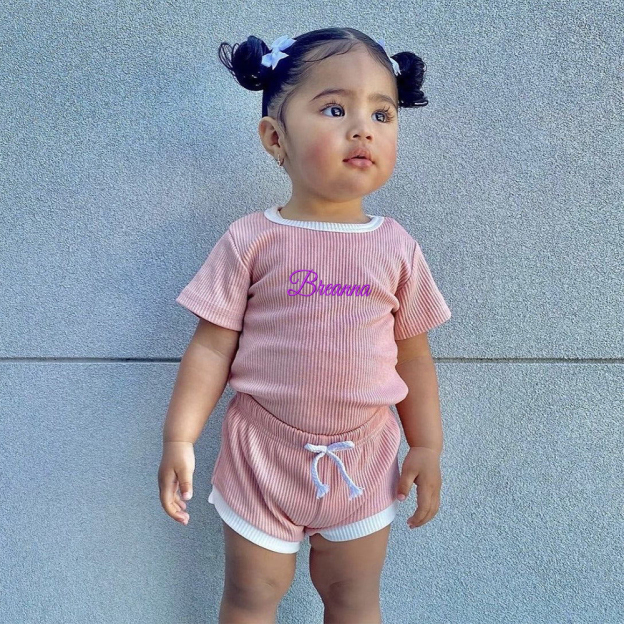 Personalized Embroidery Baby Cotton Cozy Soft Colourful Outfit Set | inSet45