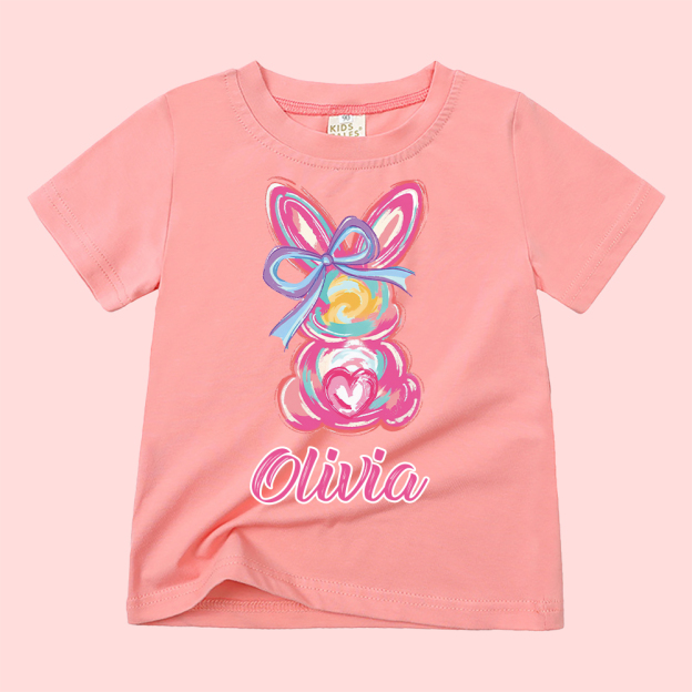 Personalized Kid Cozy Soft Easter Bunny T-Shirt | inTee13