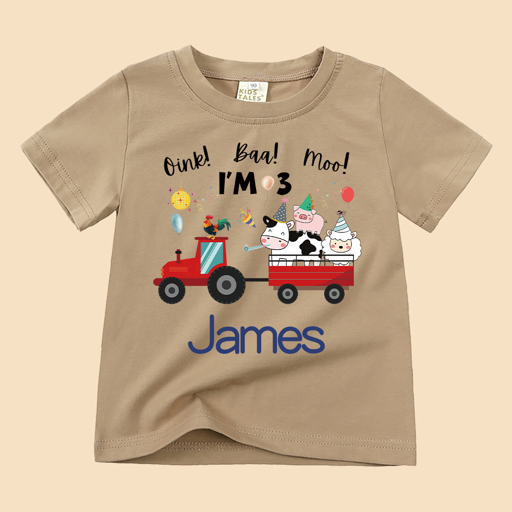 Personalized Kid Cute Farm Animal Party Birthday T-Shirt | inTee17