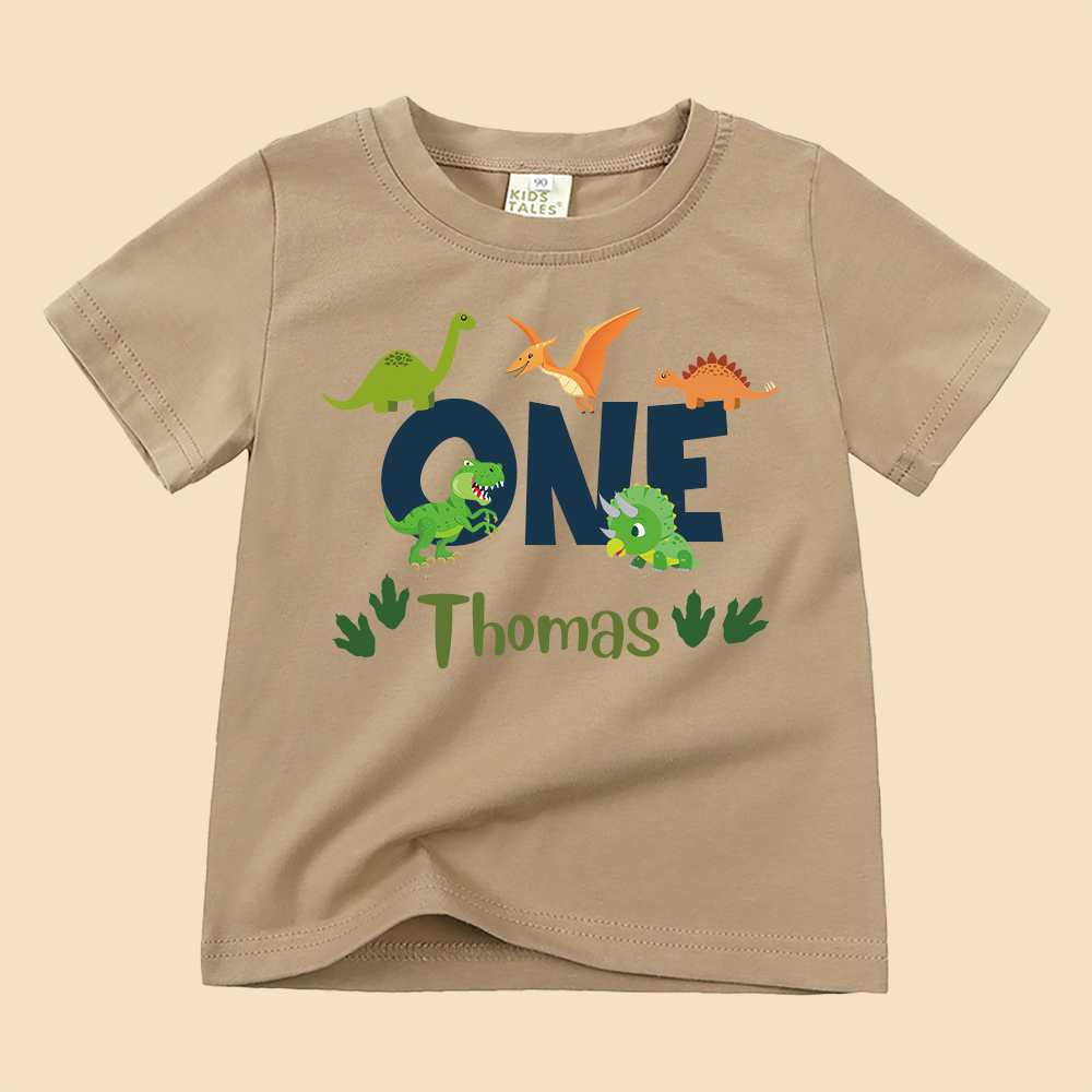 Personalized Kid Jurassic Dinosaur Party Birthday T-Shirt | inTee18