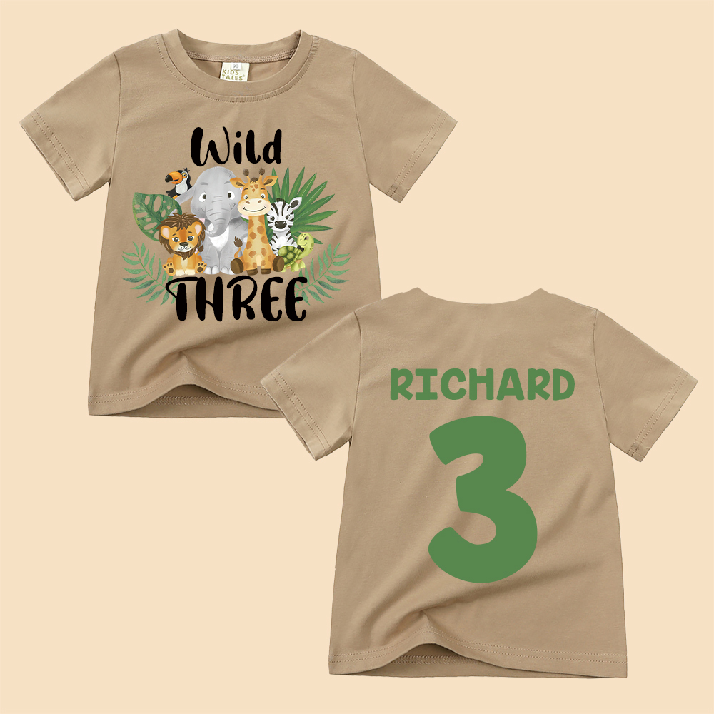 Personalized Forest Feral Floral Zoo Birthday T-Shirt | inTee19