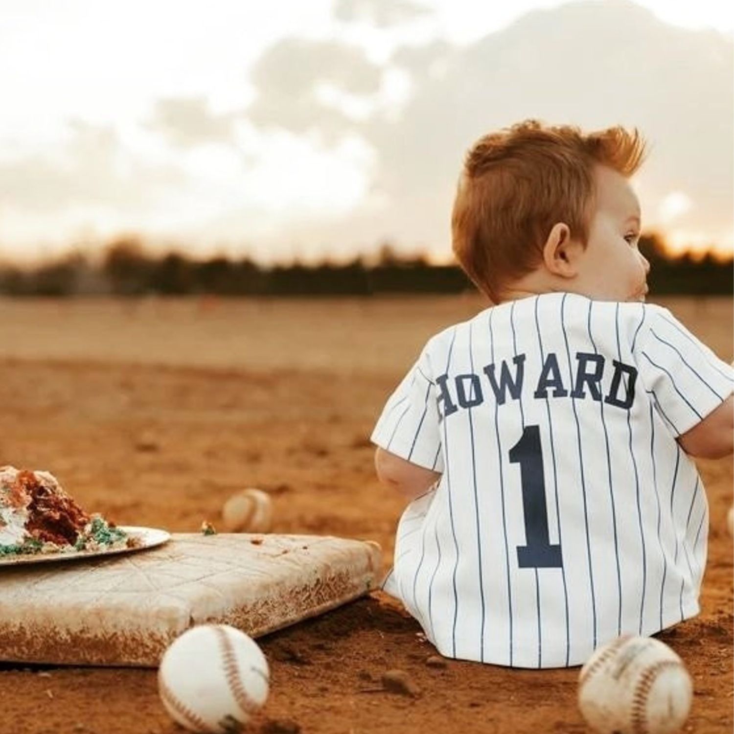 Personalized Pinstripe Button Down Baseball Jersey | CWBaby72