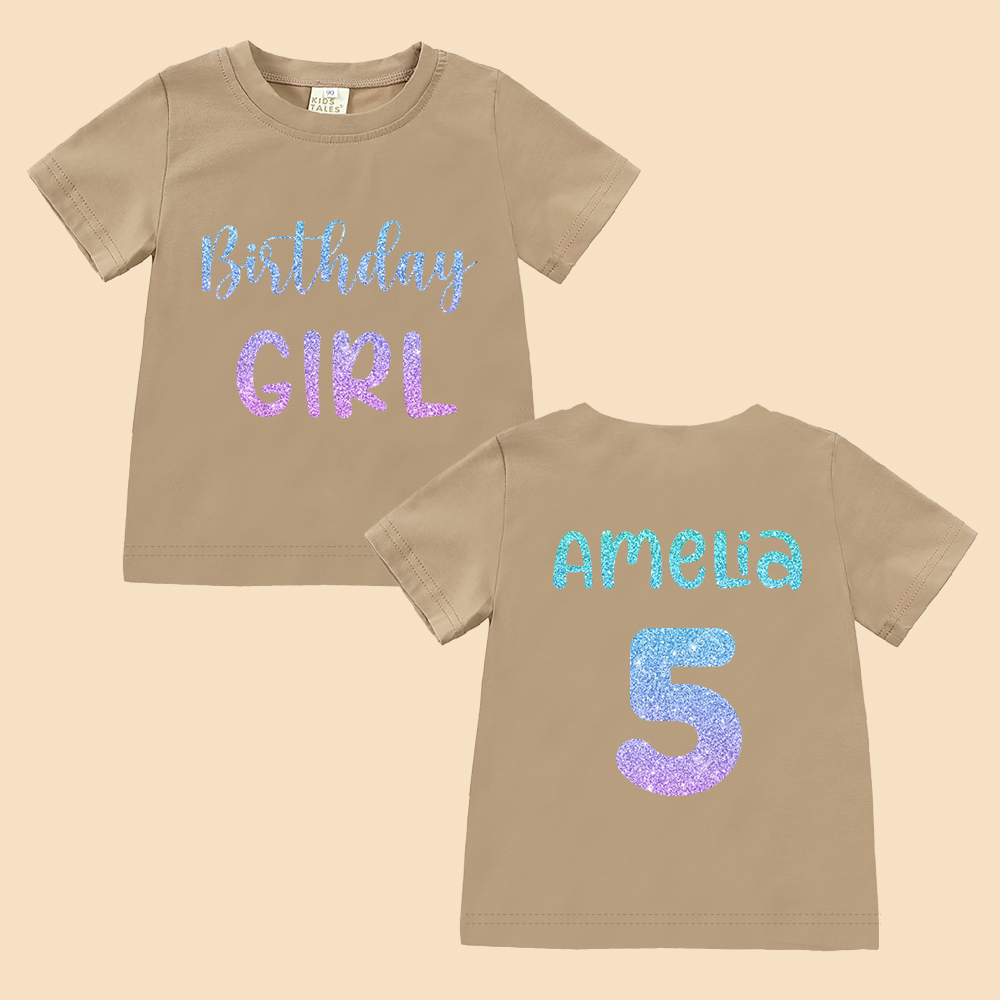 Personalized Colourful Birthday Girl Birthday T-Shirt | inBirth28