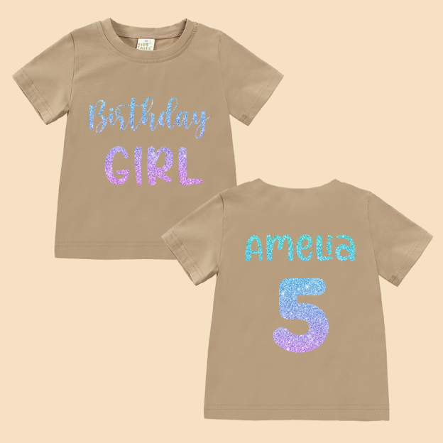 Personalized Colourful Birthday Girl Birthday T-Shirt | inBirth28