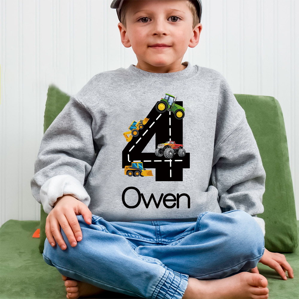 Personalized Kid Transportation Vehicle Party Birthday Sweatshirt | inSweatshirt75