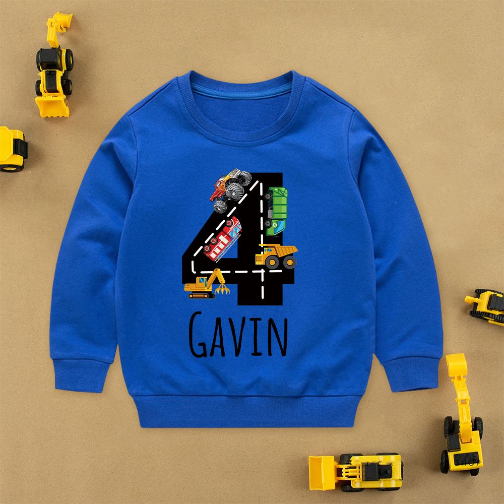 Personalized Kid Transportation Vehicle Party Birthday Sweatshirt | inSweatshirt75