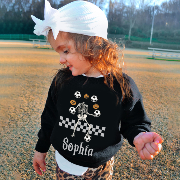 Personalized Kid Halloween Skeleton Party Sweatshirt | inSweatshirt76