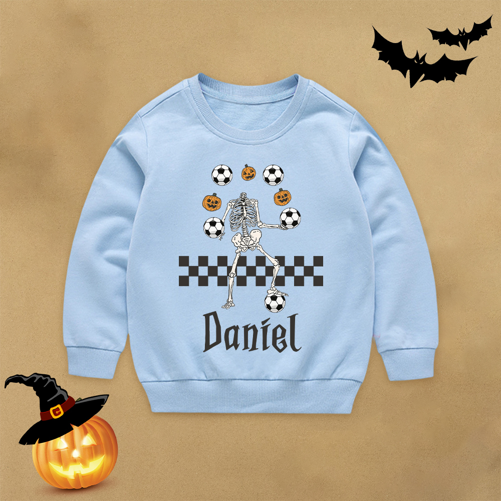 Personalized Kid Halloween Skeleton Party Sweatshirt | inSweatshirt76