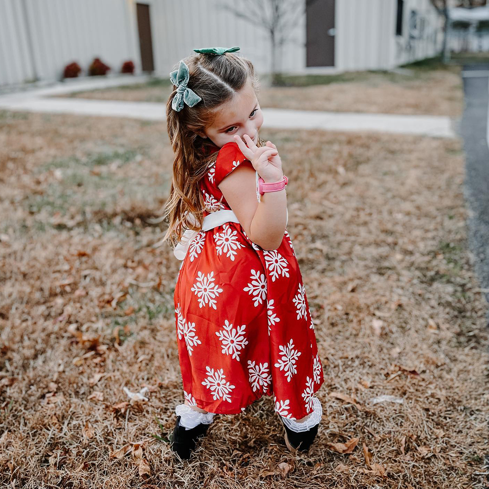 Personalized Girls Christmas Snowflake Princess Dress | inDress01