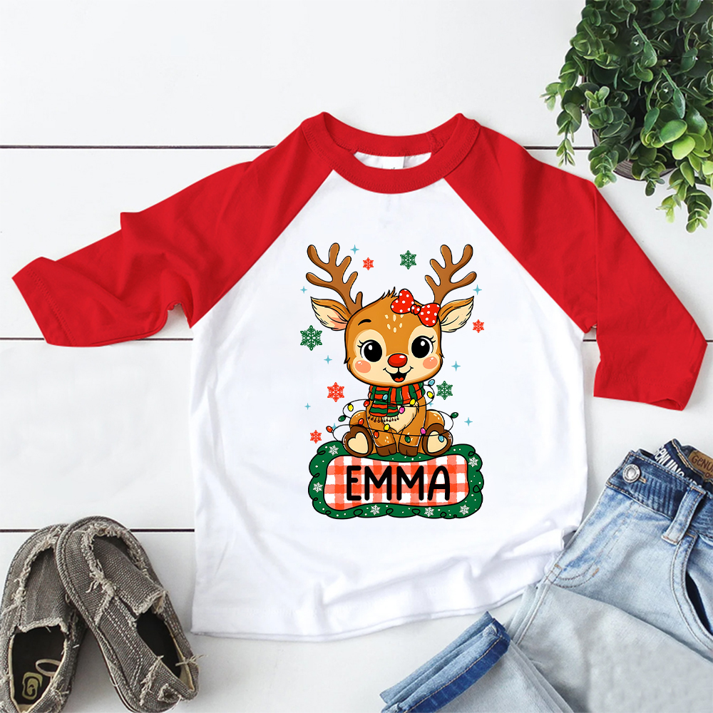Personalized Kid Cozy Christmas Elk Sweatshirt | inSweatshirt85