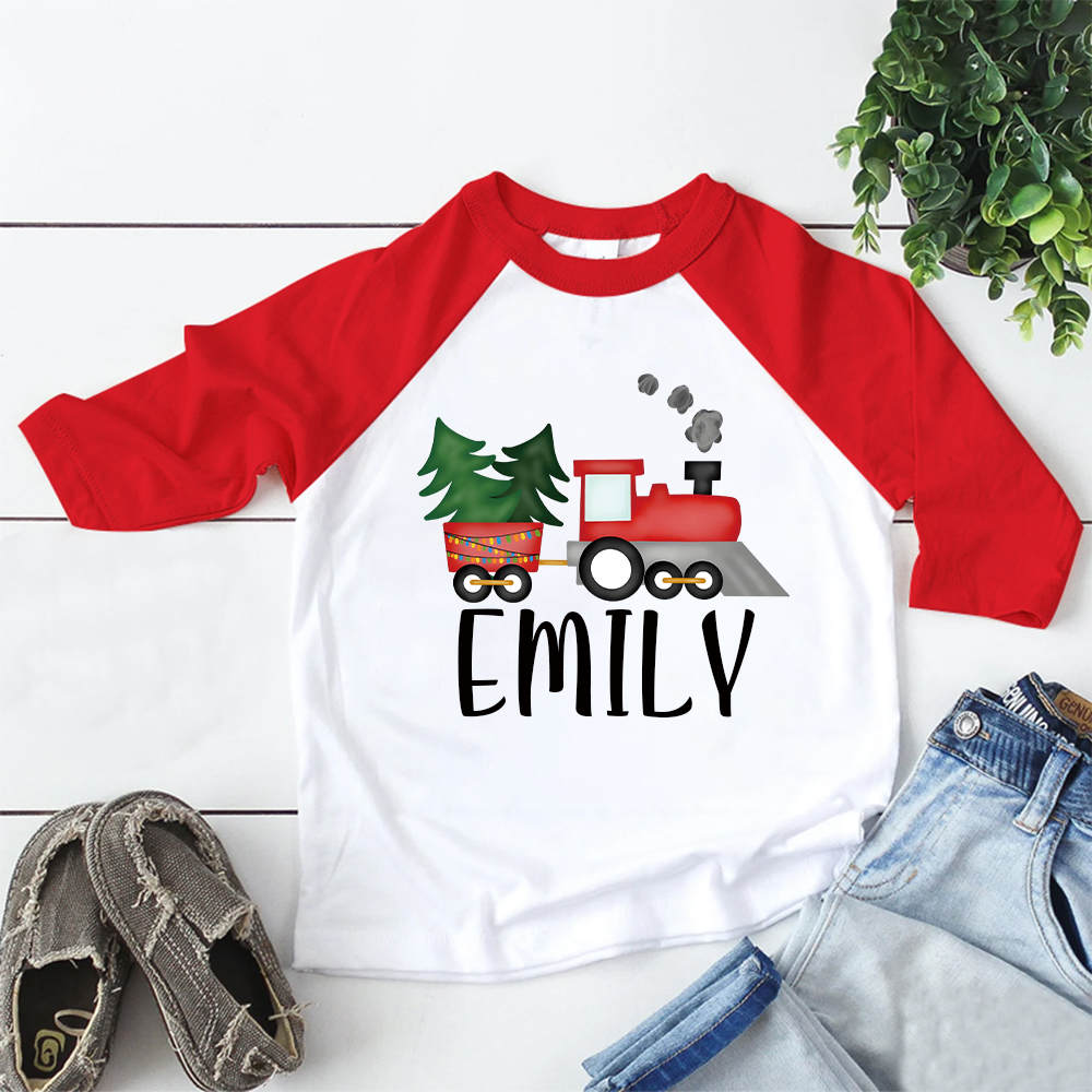 Personalized Kid Cozy Christmas Train Sweatshirt | inSweatshirt86