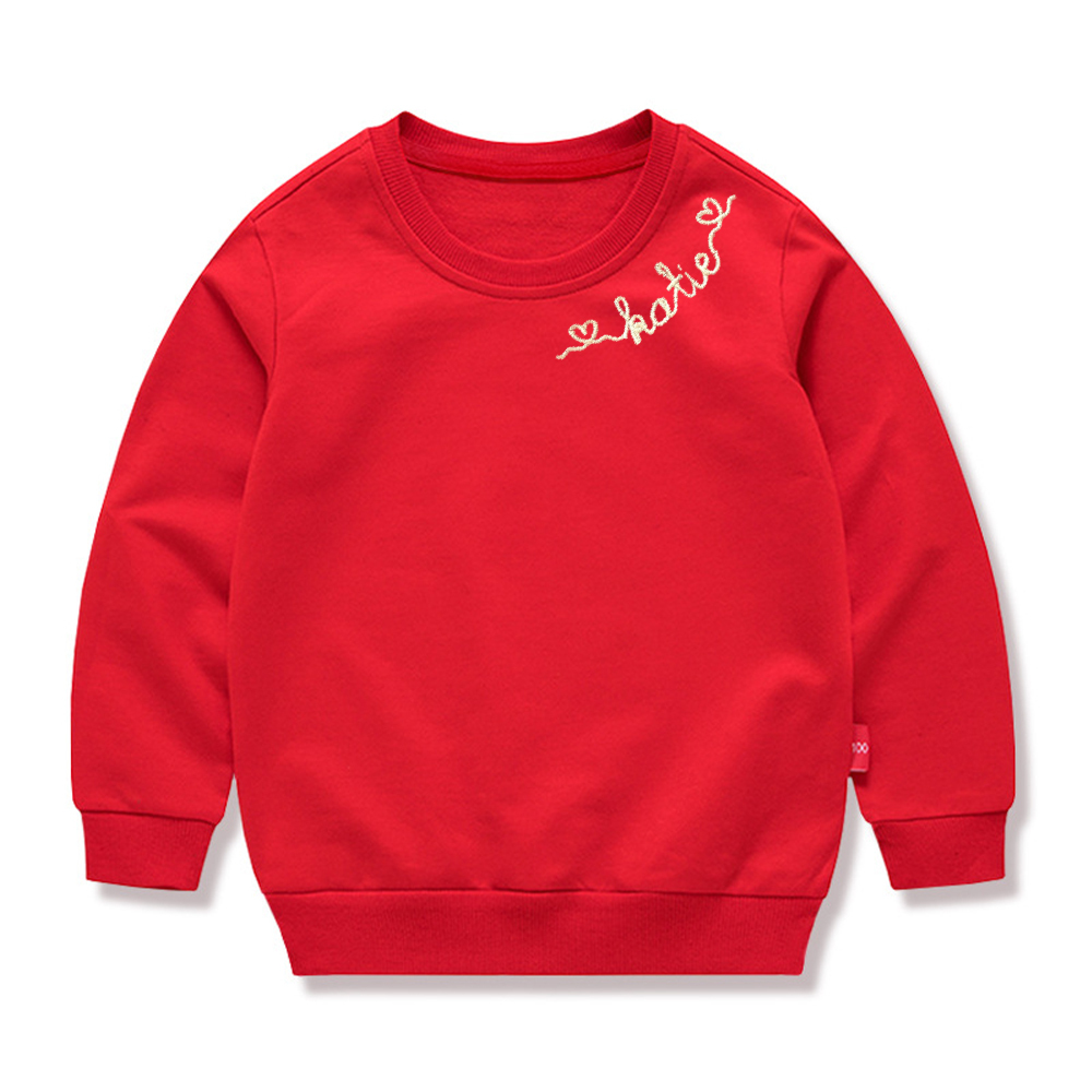 Personalized Embroidered Kids Valentines Sweatshirt | inSweatshirt88