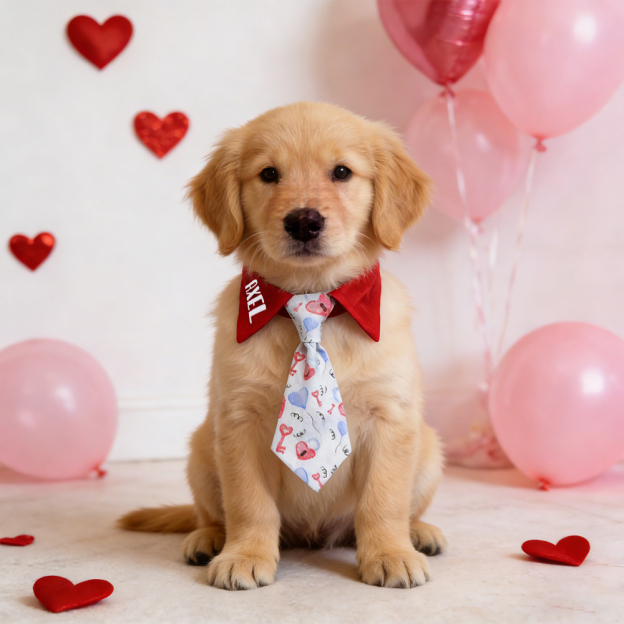 Personalized Pet Valentine's Day Tie Collar | inAccs01