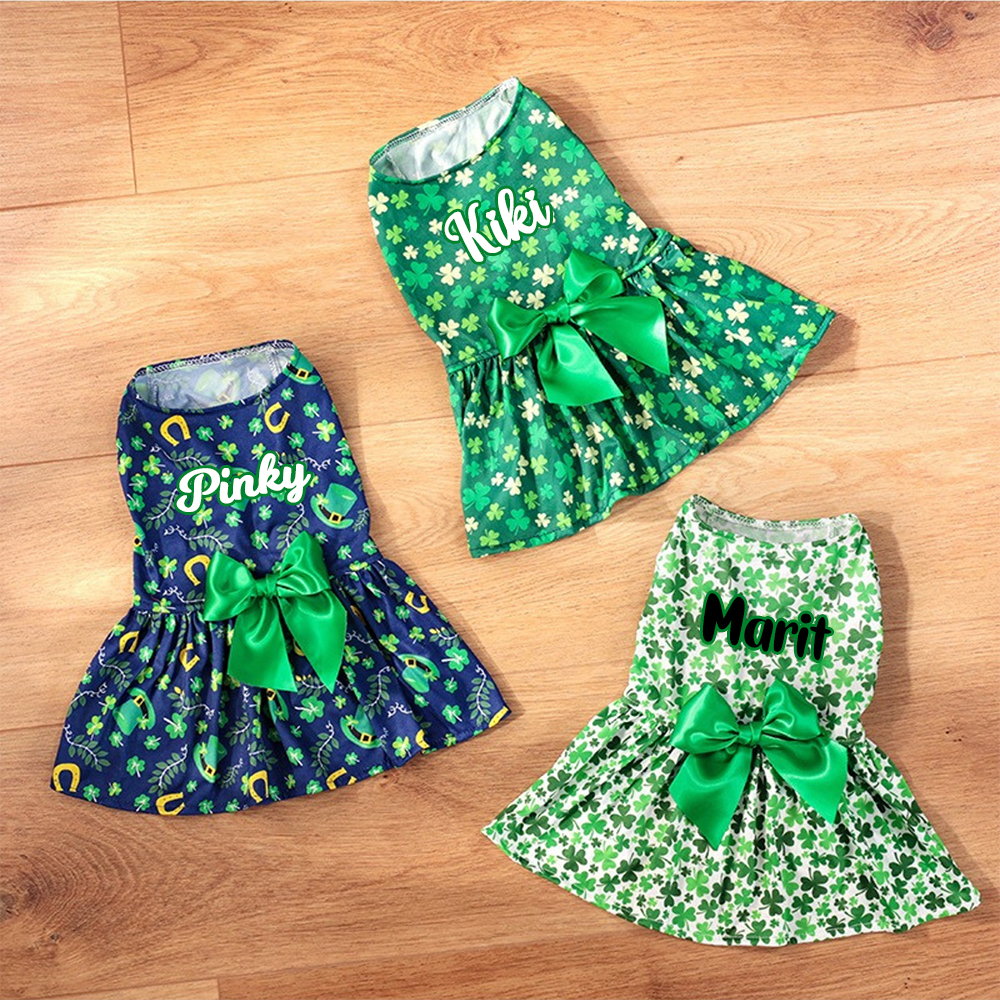 Personalized Pet Lucky St. Patricks Day Dress | inCloth01
