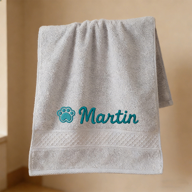 Personalized Embroidered Name Pet Bath Towel | inBlanket01