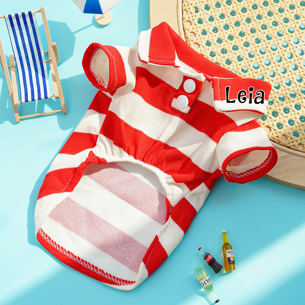 Personalized Pet Striped Polo Shirt | inCloth24