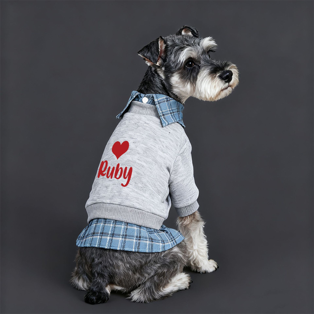 Personalized Name Plaid Pet Sweatshirt | inCloth30