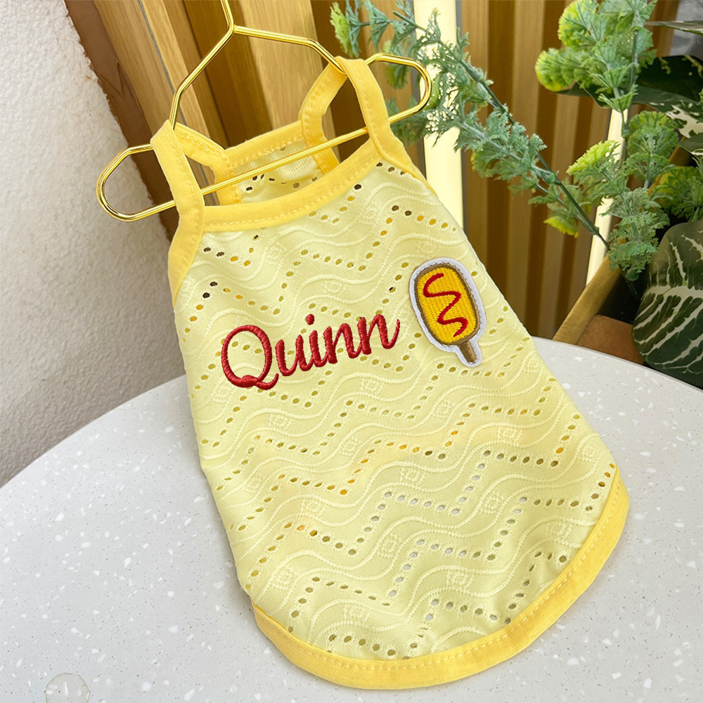 Personalized Embroidered Name Pet Breathable Tank Top | inCloth34