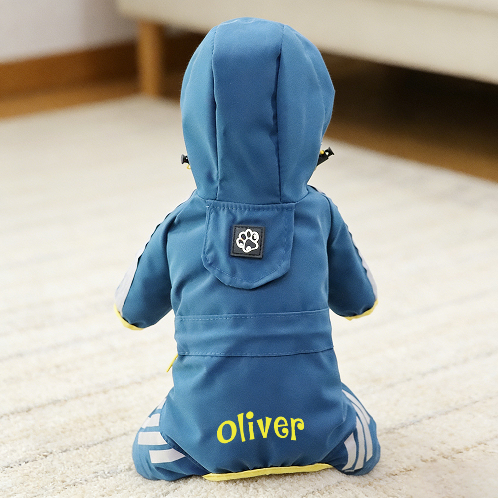 Personalized Name Waterproof Pet Raincoat | inCloth37