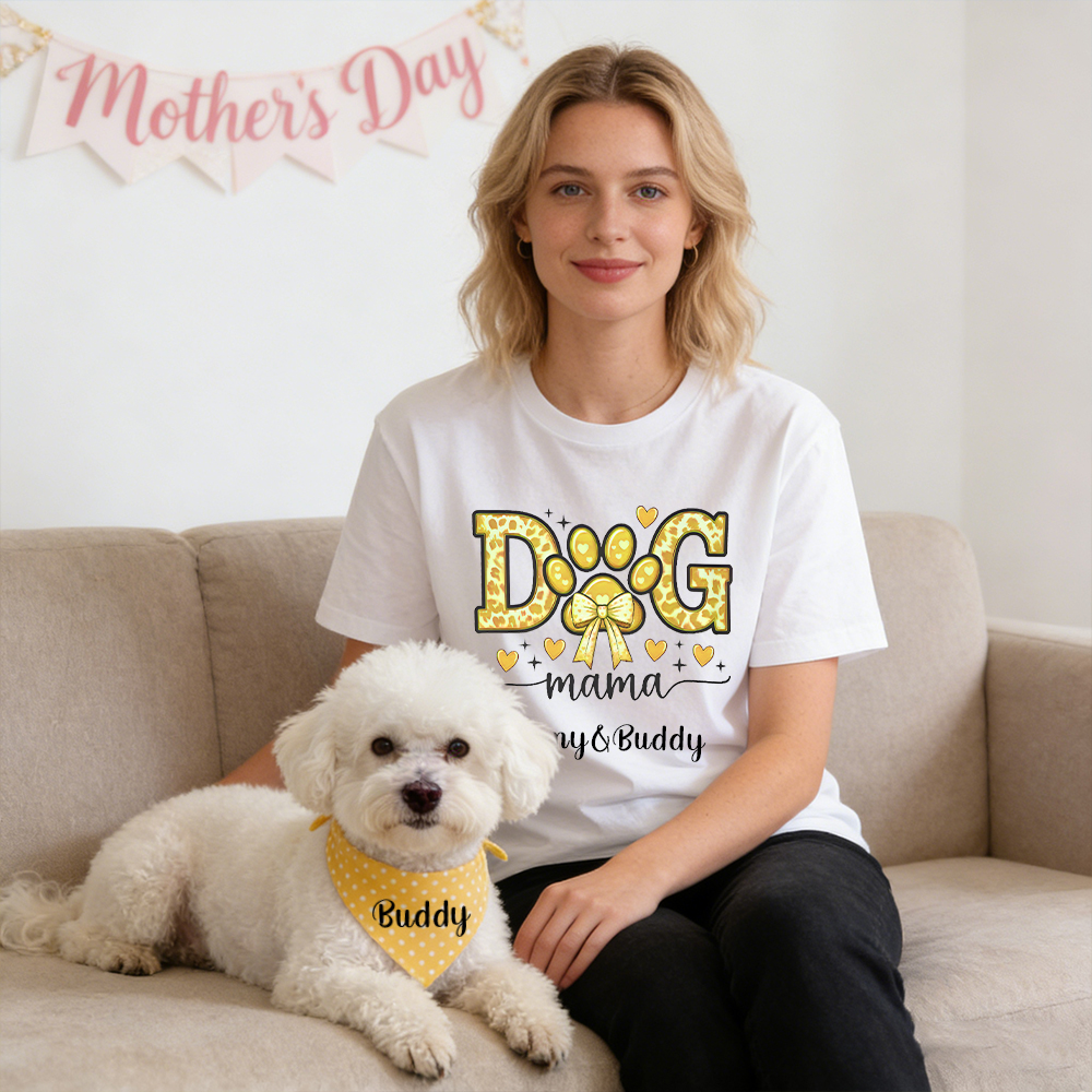 Personalized Mother's Day Dog Mom Shirt and Pet Bandana | inCloth45