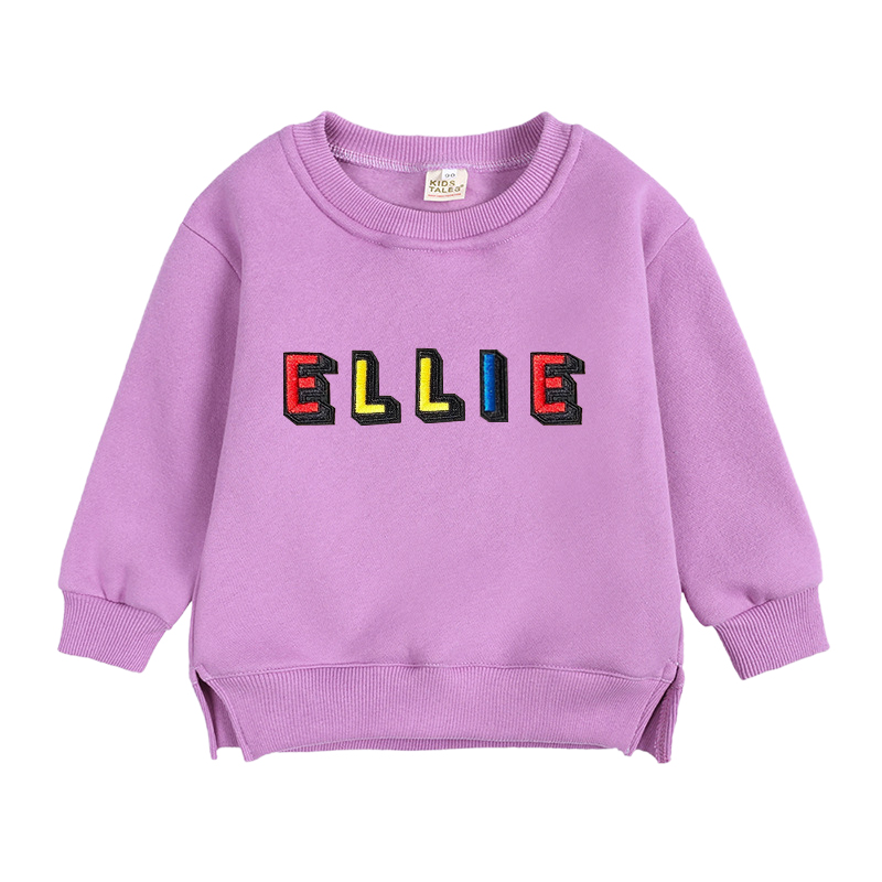 Personalized Kid Hand Patch Name Crewneck Sweatshirt | inSweatshirt14