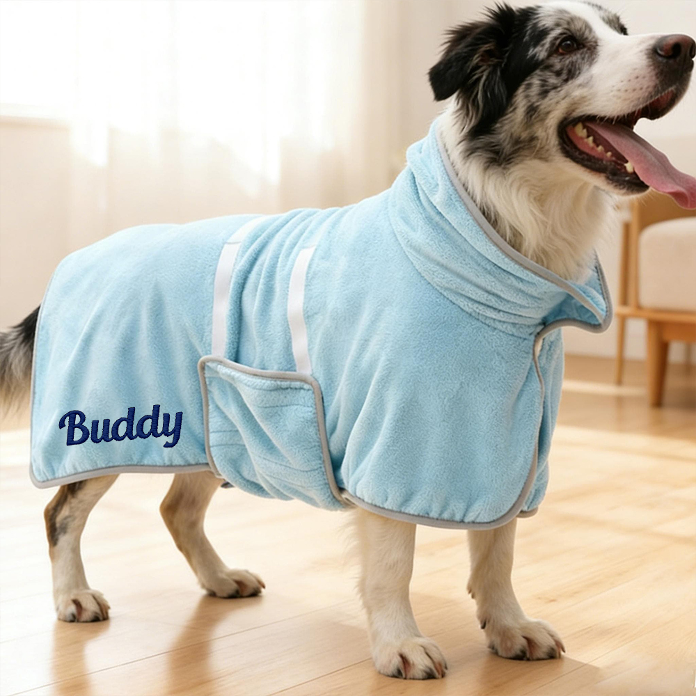 Personalized  Embroidered Name Absorbent Quick Dry Pet Towel Coat | inCloth74