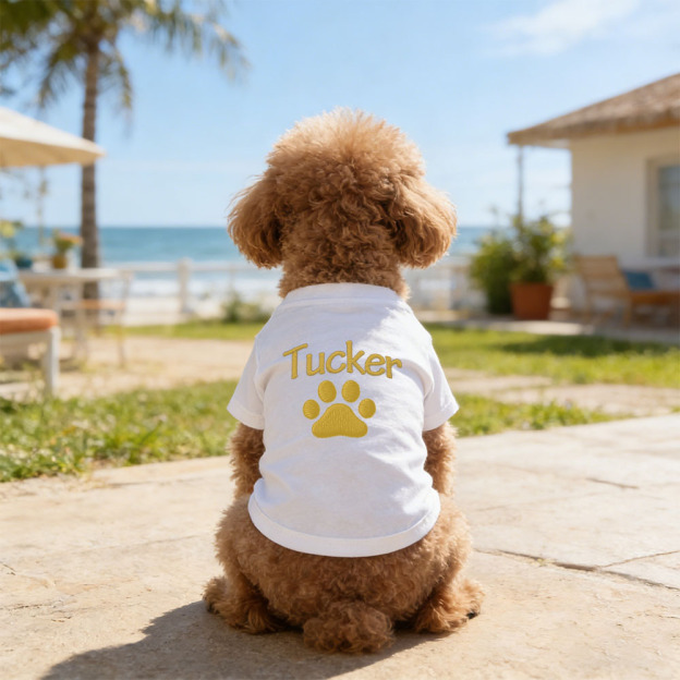 Personalized Embroidered Name Pet Summer T-Shirt | inCloth75