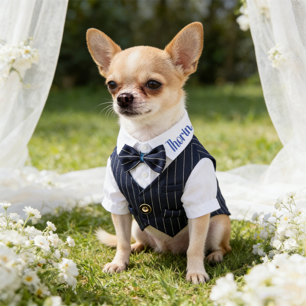 Personalized Name Pet Tuxedo with Bow Tie | inCloth80