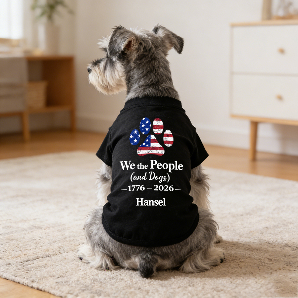 Personalized 4th of July Pet Paw Print Shirt | inCloth83