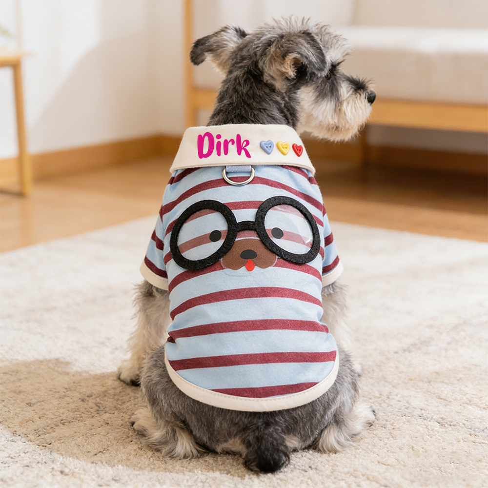 Personalized Name Striped Pet T-Shirt | inCloth87