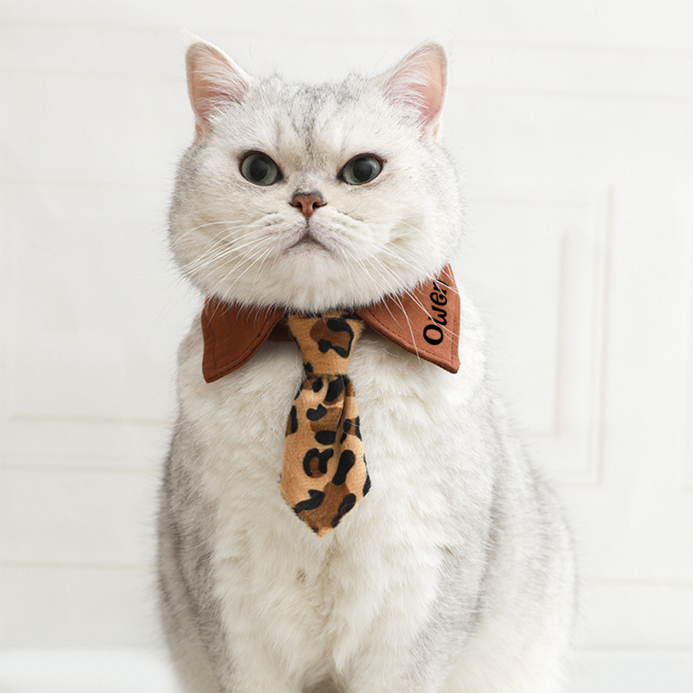 Personalized Name Adjustable Pet Tie Collar | inaccs46