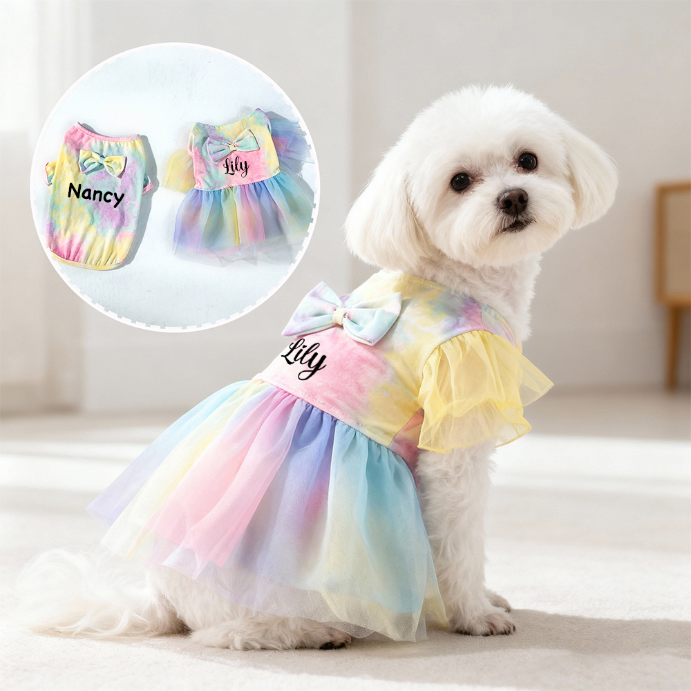 Personalized Name Tie-Dye Bow Dress & Shirt | inCloth95