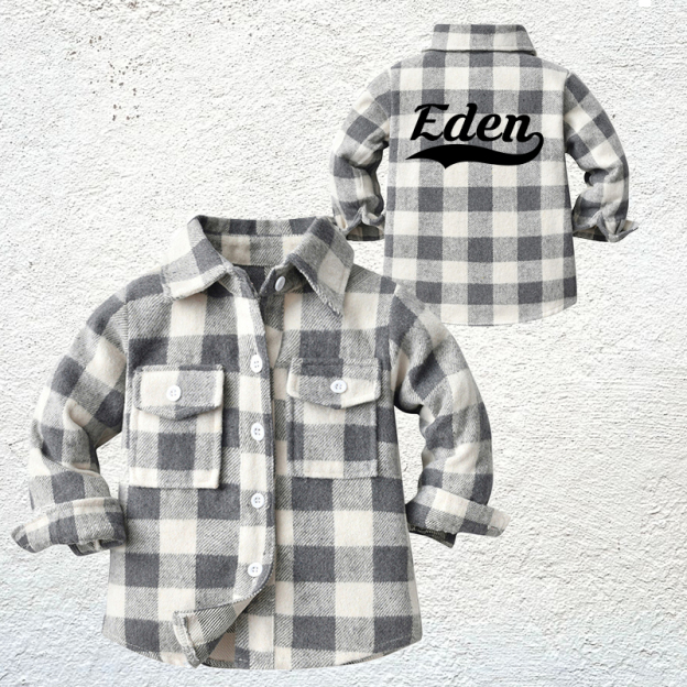 Personalized Name Kids Flannel Jacket | inJacket22
