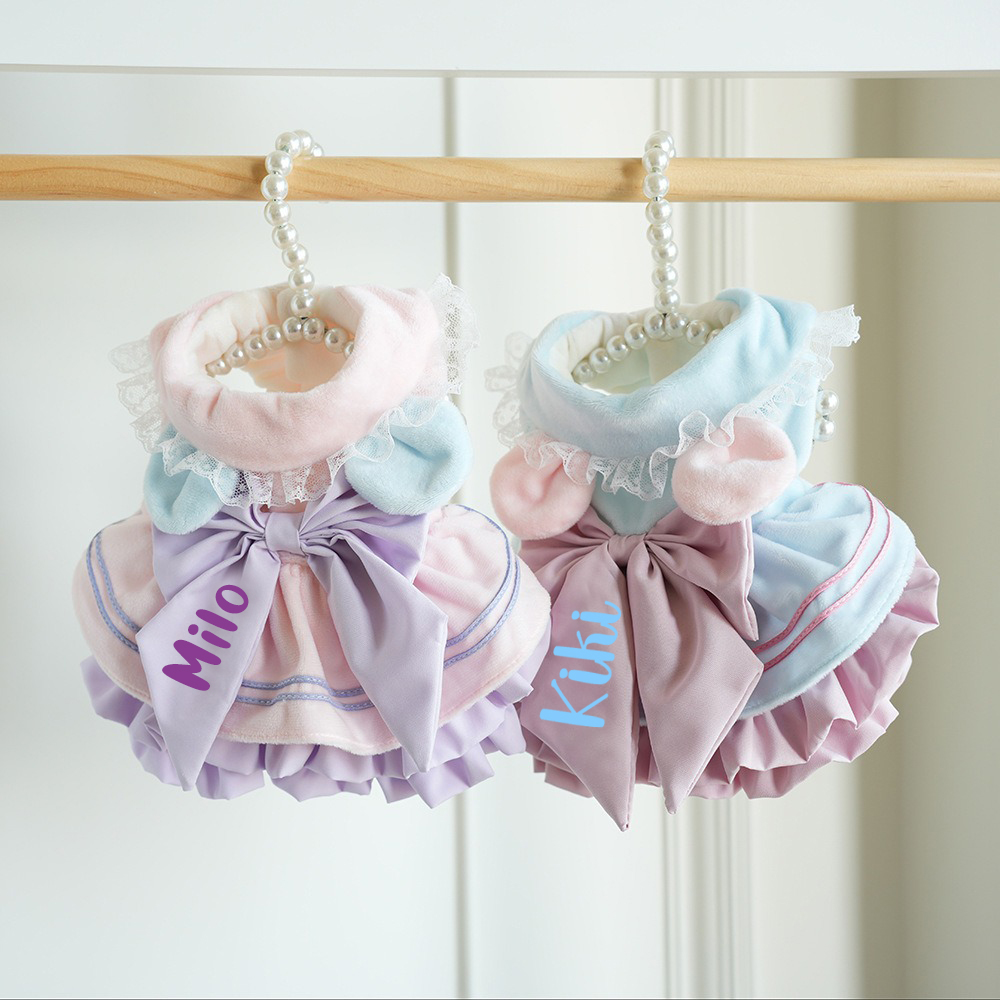 Personalized Name Pet Bowknot Dress | KKPet439
