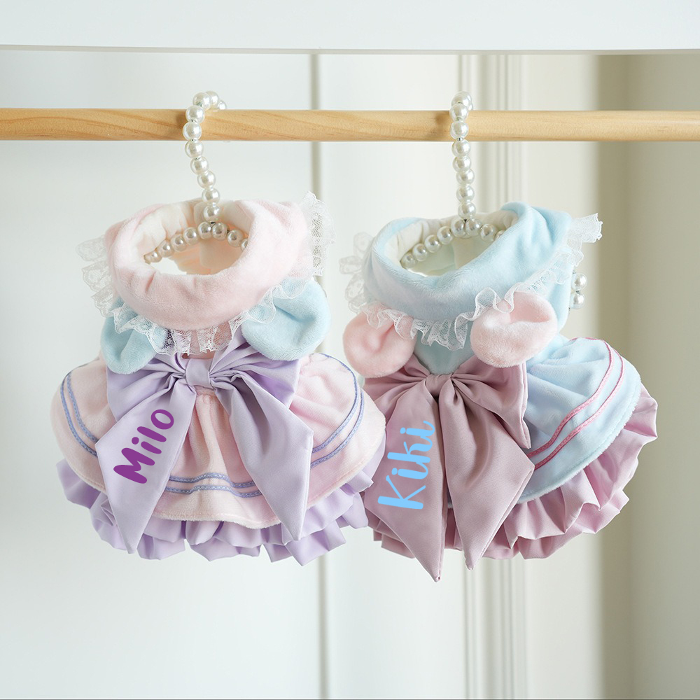 Personalized Name Pet Bowknot Dress | KKPet439