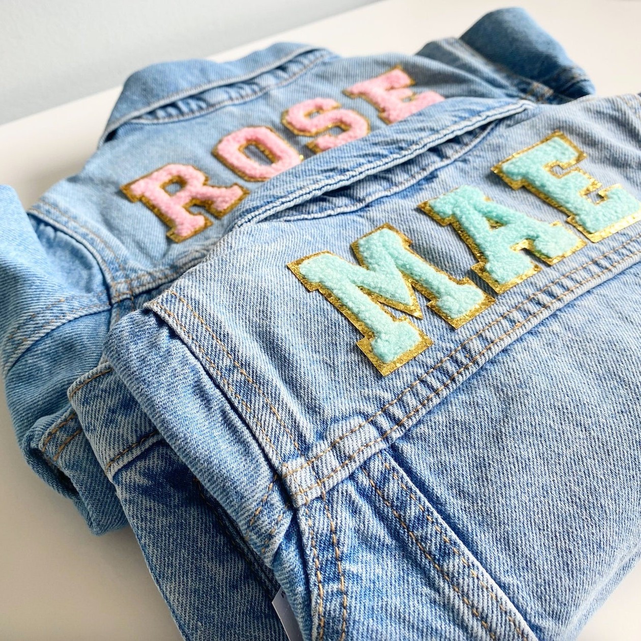 Personalized Hand Patch Kids Denim Jacket | inJacket16