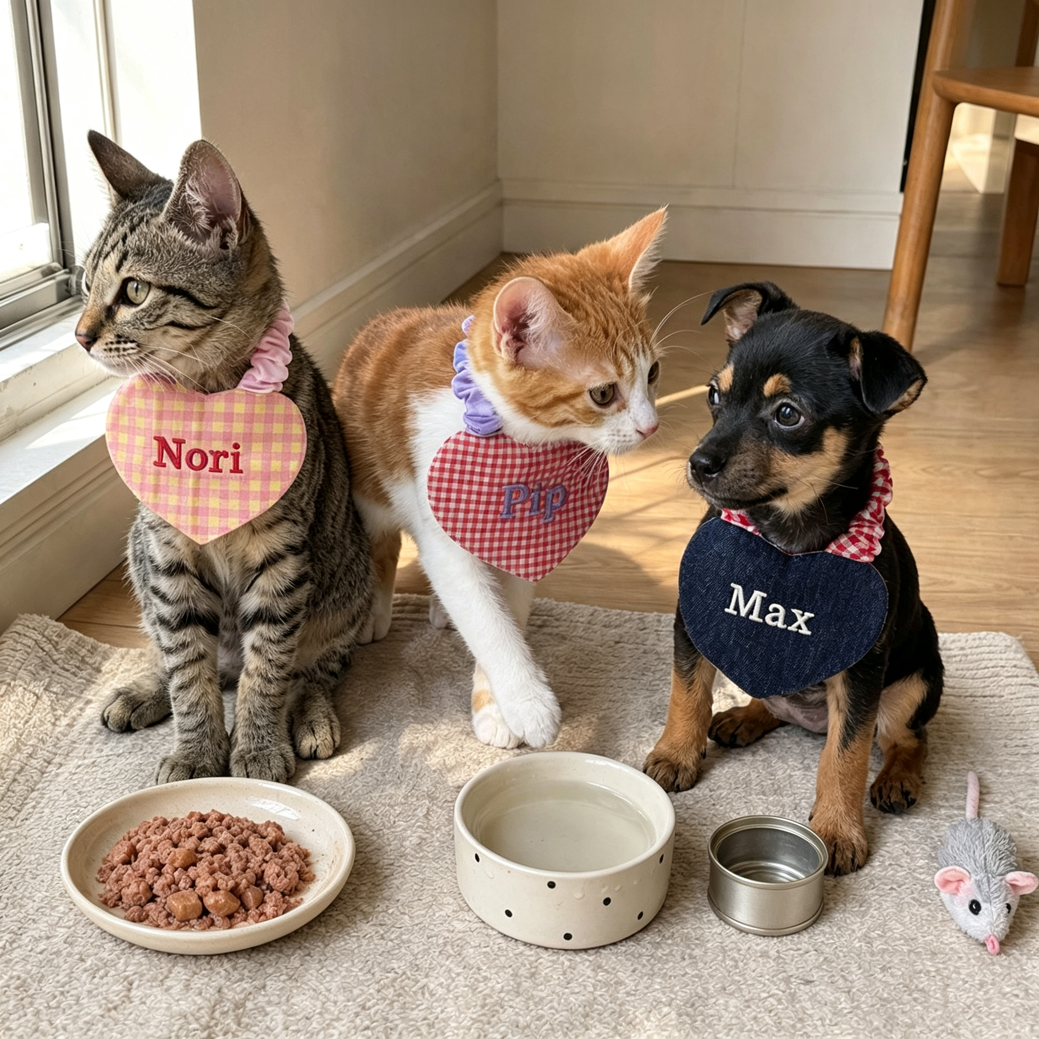 Personalized Embroidered Heart-Shaped Pet Bib | inAccs66