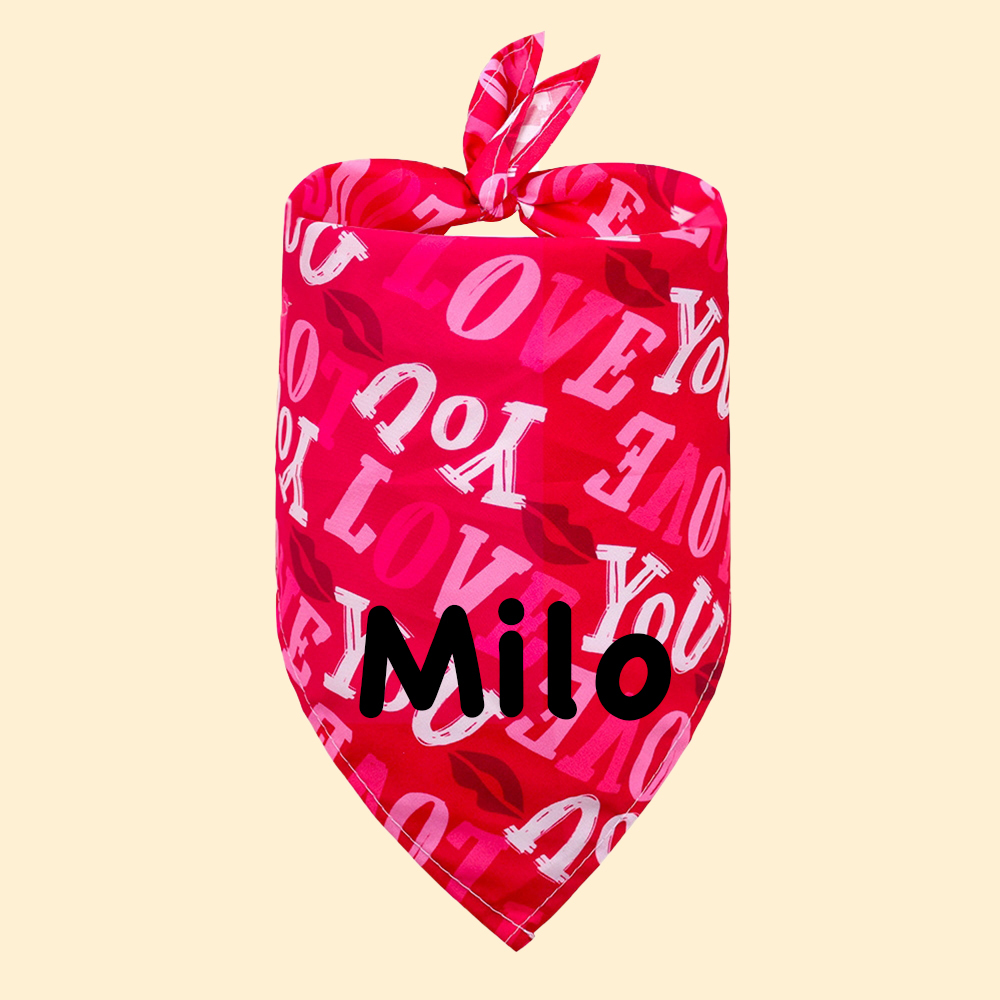 Personalized Romantic Valentine's Day Pet Bandana | KKPet388