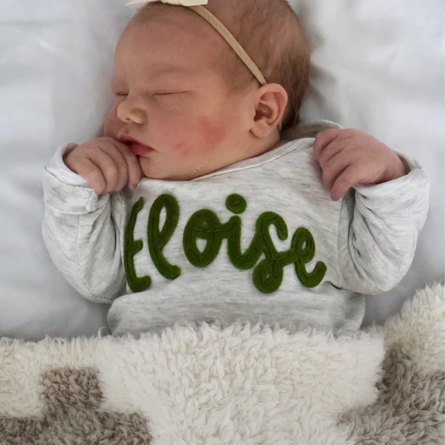 Personalized Hand-Embroidered Baby Cozy Soft Romper | inRomper21