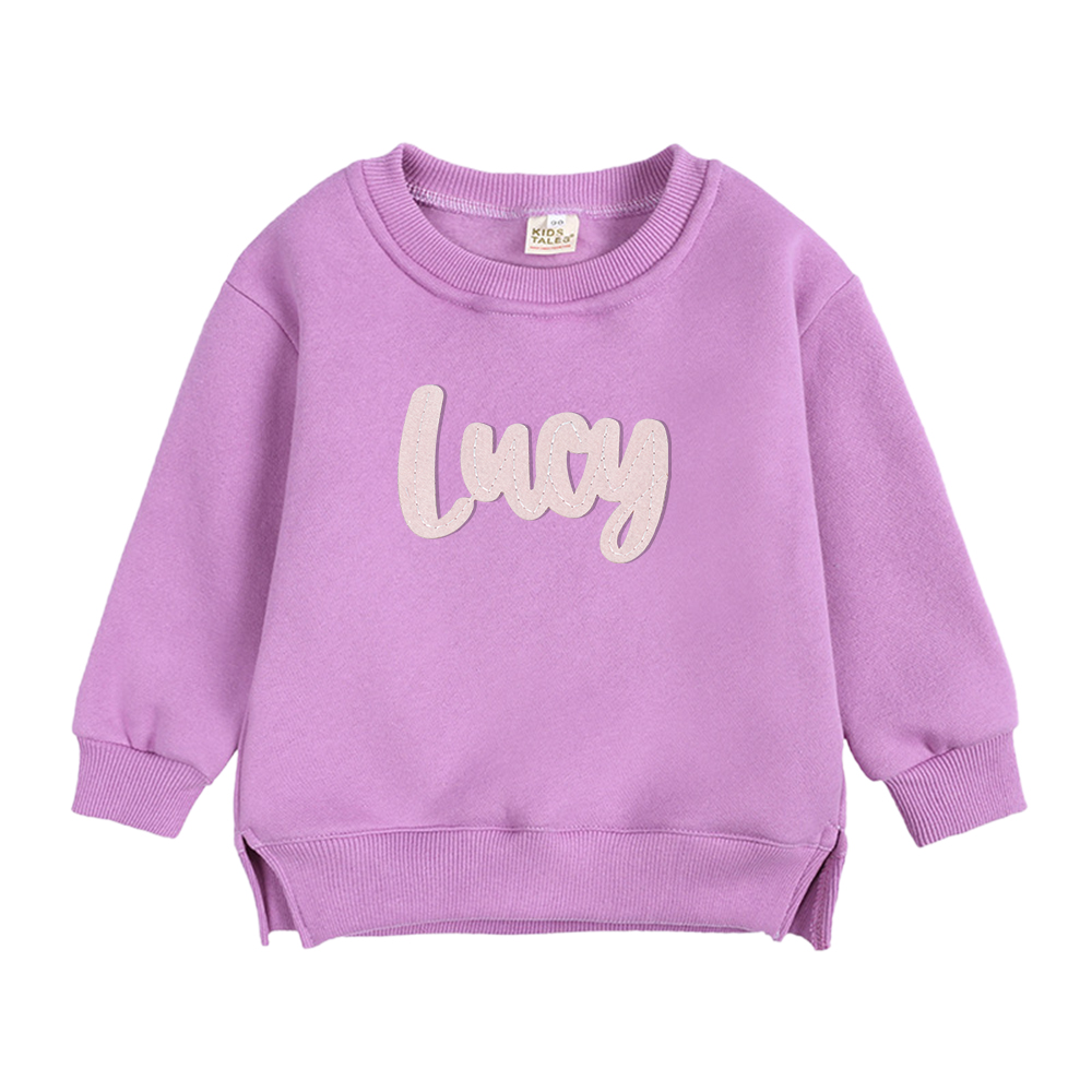 Personalized Hand-Embroidered Kid Cozy Soft Crewneck Sweatshirt | inSweatshirt03