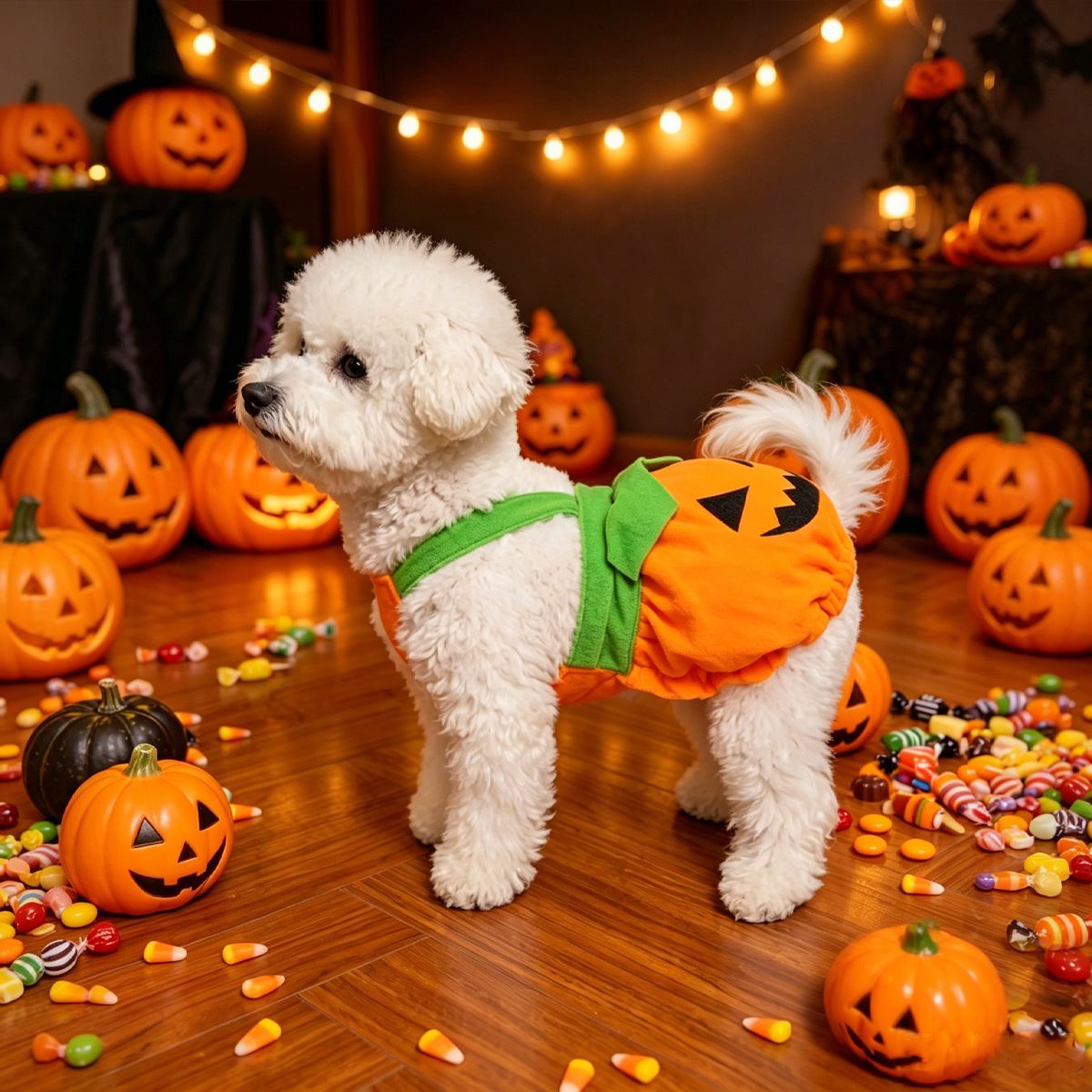 Personalized Pet Halloween Pumpkin Pinafore Dress | inCloth112