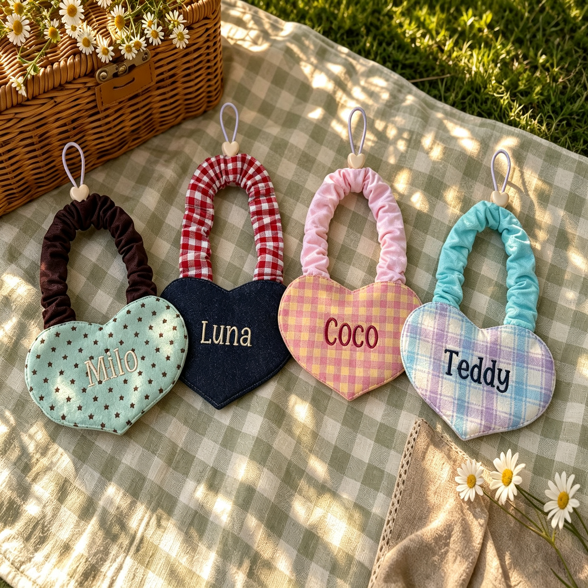 Personalized Embroidered Heart-Shaped Pet Bib | inAccs66