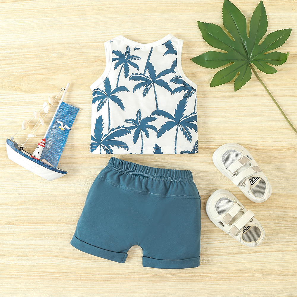 Personalized Boys Coconut Trees Shirt and Shorts Set | inSet60