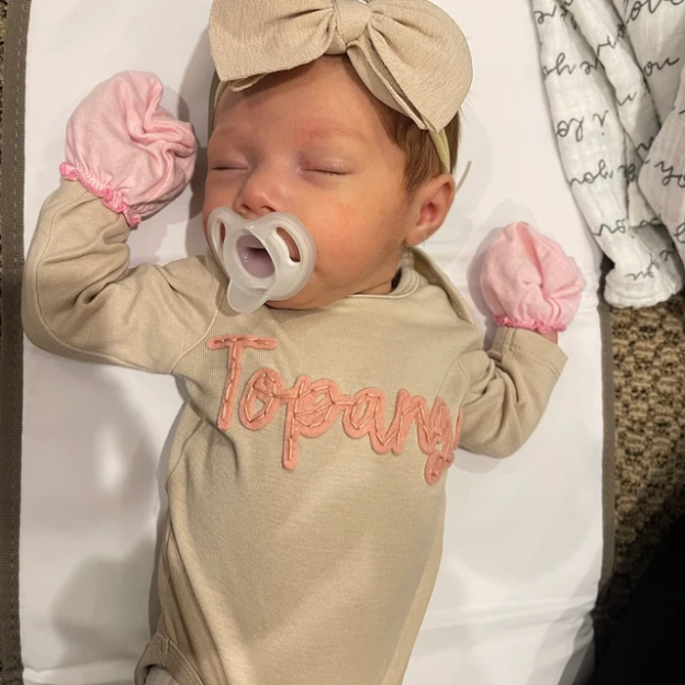 Personalized Hand-Embroidered Baby Cozy Soft Romper | inRomper21